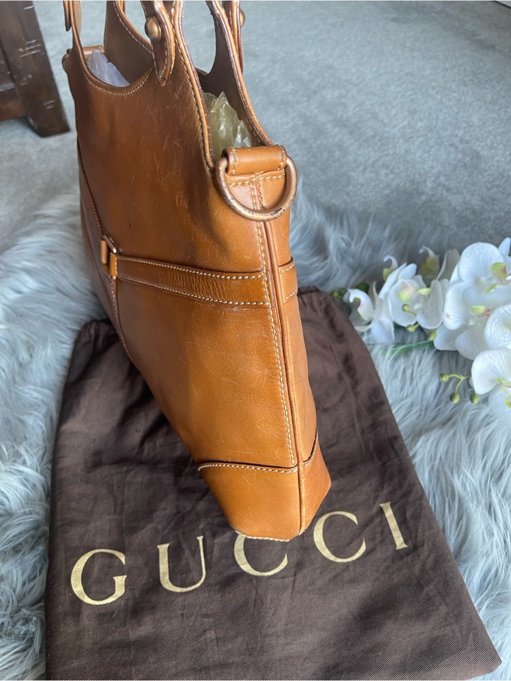 Authentic Gucci vintage interlock GG hobo tan shoulder bag - Picture 7 of 16